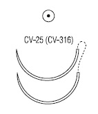 Ti•Cron/Surgidac колющая ½ круга 22 мм две иглы
