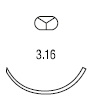Polysorb многоцелевая ⅜ круга 16 мм