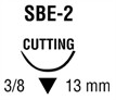 Monosof/Dermalon косметическая обратно режущая ⅜ круга 13 мм SBE-2