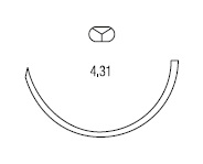 Polysorb многоцелевая ½ круга 30 мм
