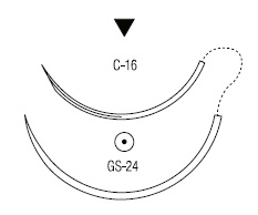 Polysorb обратно режущая ⅜ круга 30 мм ½ круга 40 мм