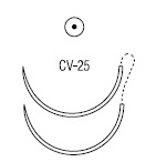 Polysorb колющая ½ круга 22 мм две иглы