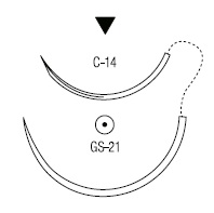 Polysorb обратно режущая ⅜ круга 24 мм ½ круга 37 мм