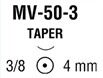 Monosof/Dermalon микрохирургическая колющая ⅜ круга 4 мм кривизна 140° длина иглы 3.08 мм радиус 1.64 мм
